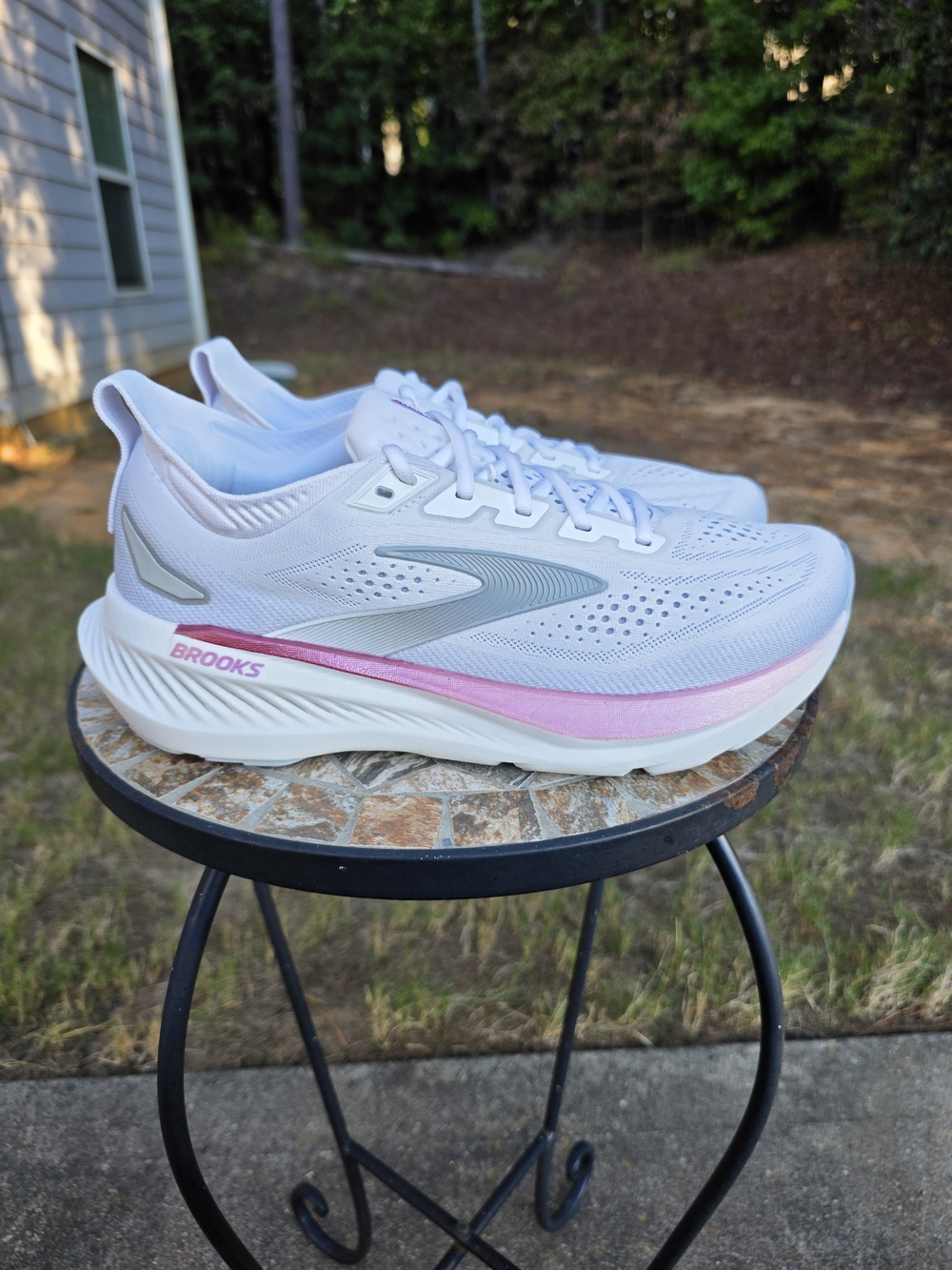 Brooks Glycerin 23 1204651B133 White/Harbor Mist Running Shoes Women's Size 11.5